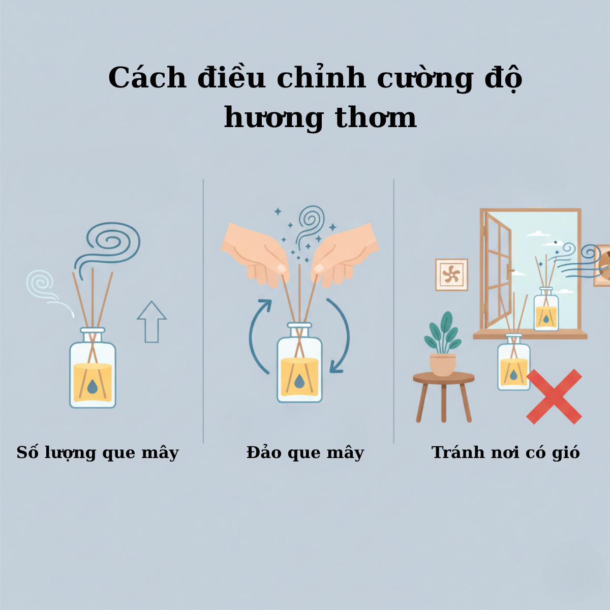 Cách sử dụng tán hương que mây