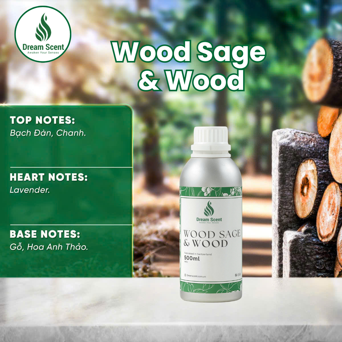 Wood Sage & Wood (Hương Gỗ Bạch Đàn & Hoa Oải Hương)