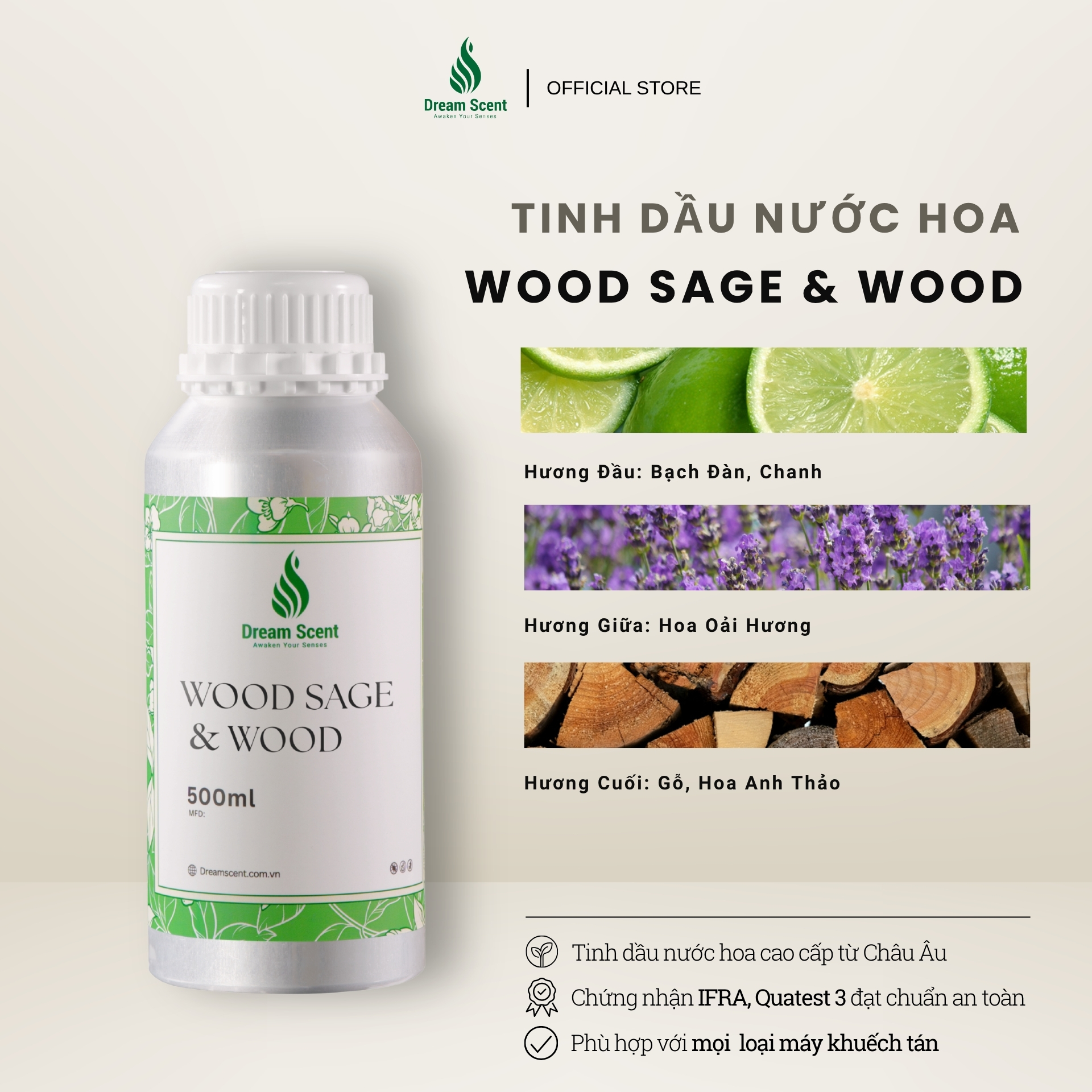 Tinh dầu nước hoa cao cấp Wood Sage & Wood