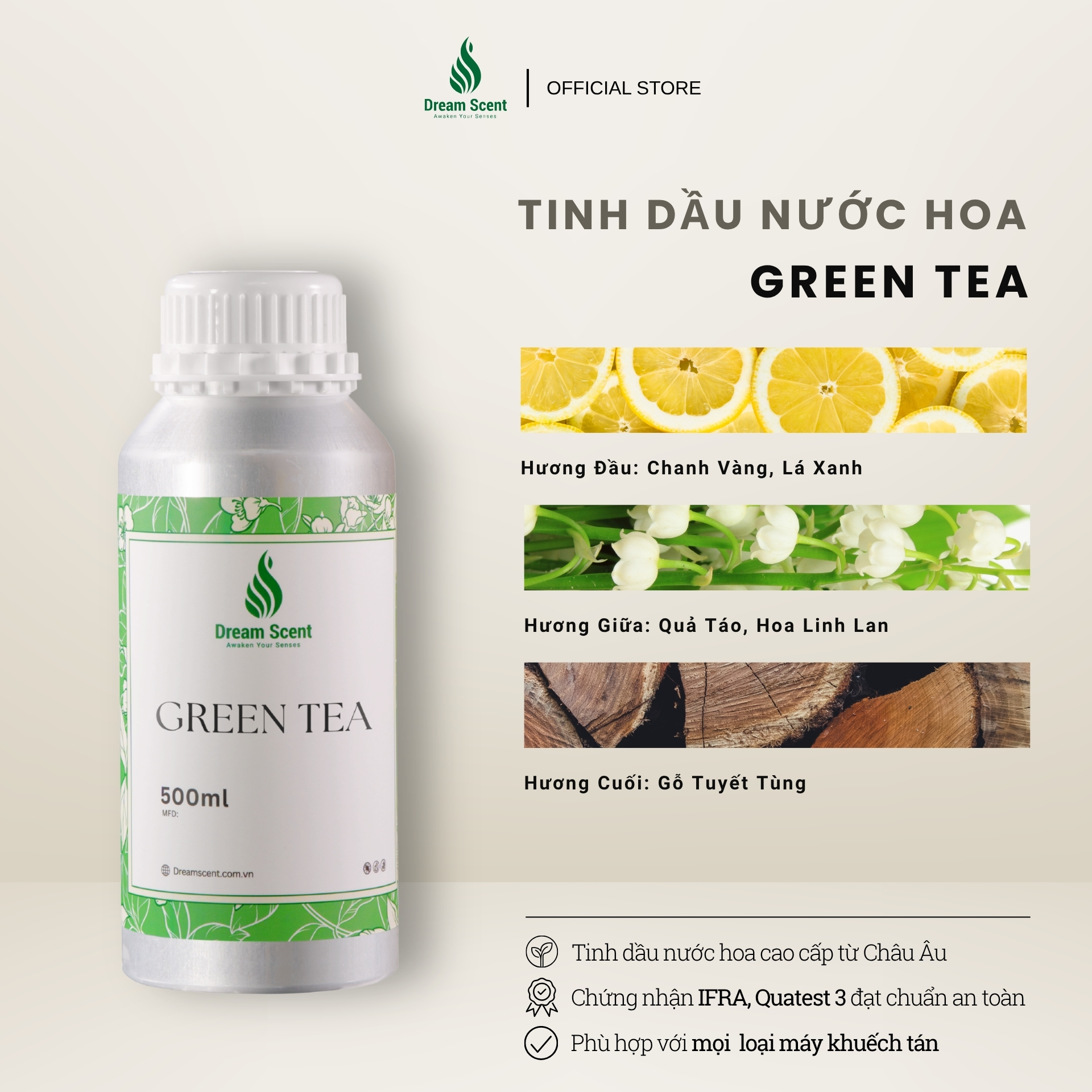 Tinh dầu nước hoa cao cấp Green Tea